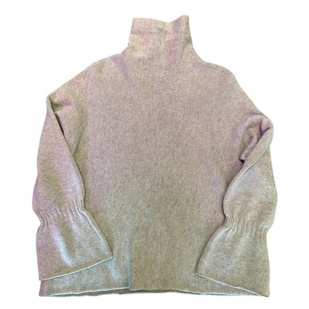 Margaret O'Leary Turtleneck Sweater Women's XS Purple Bell Sleeve Knit‎